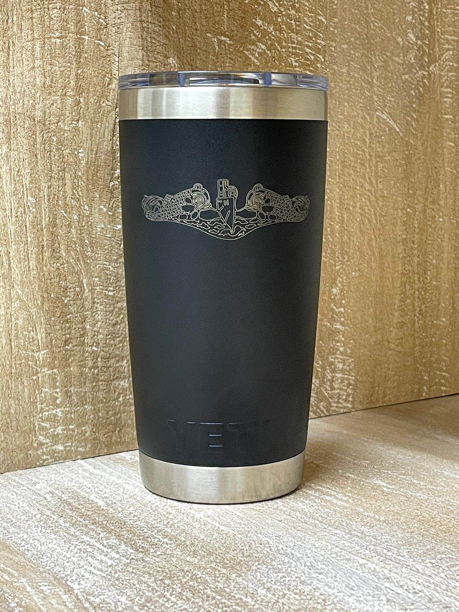 US Navy Surface Warfare Design, Laser Engraved Yeti Stainless Steel Tumbler  With Your Choice Of NEW DuraCoat Colors - NOT A STICKER!!